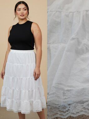 Y2K tiered white cotton prairie skirt - Metrowear brand